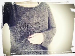 Pull doudou fait main hand made gris drops alpaca monblabladefille.com 