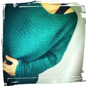 Pull doudou fait main hand made vert drops alpaca monblabladefille.com 