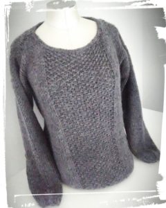 Réalisation pull douillet laine drops andes diy hand made gris monblabladefille.com