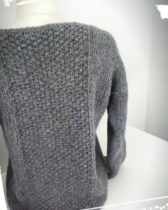 Realisation pull douillet laine drops andes diy hand made gris monblabladefille 