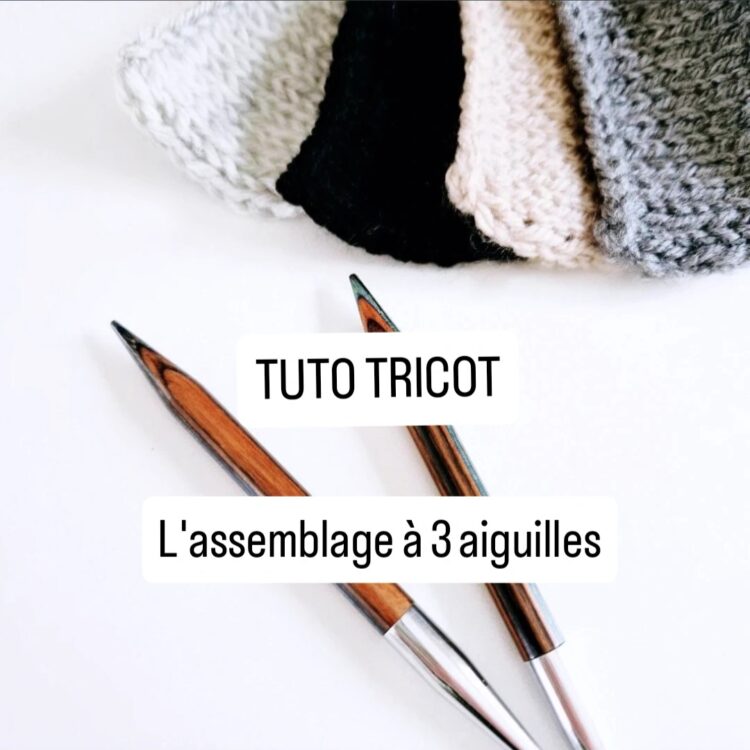 Photo en avant tuto tricot monblabladefille assembler deux pièces de tricot avec 3 aiguilles