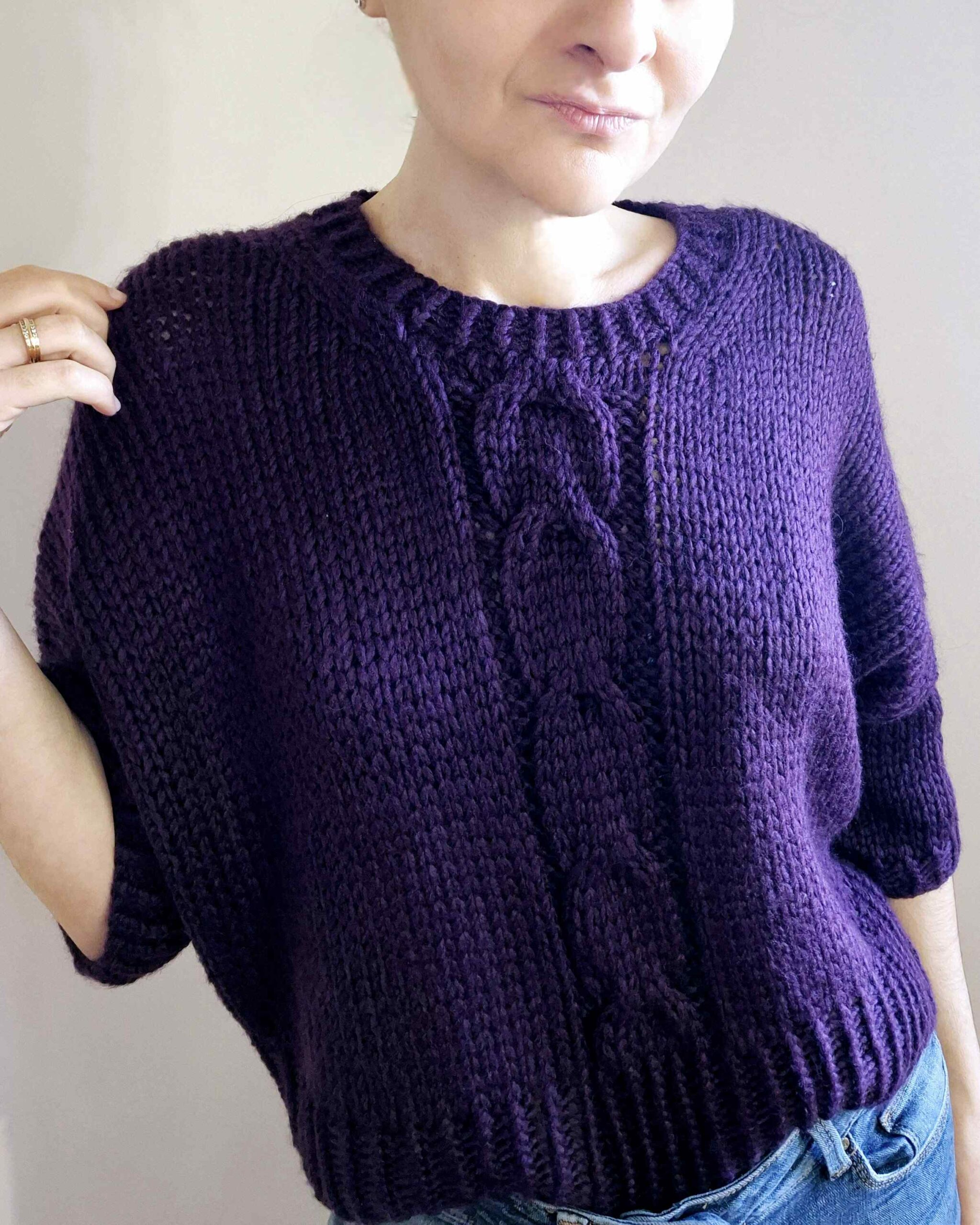 photo en avant du patron du pull Orso modéle tricot knitting pattern monblabladefille